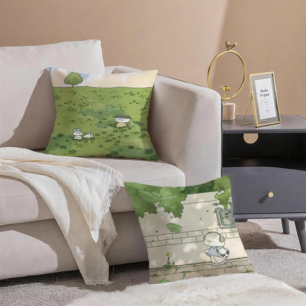 Casual Author Somdoo Cute Animals Thinking Cushion Cover Linen Pillow Case Soft Breathable Protective Couch Room Decoration