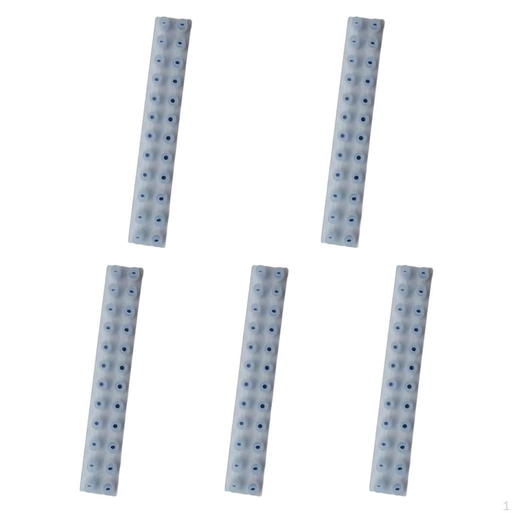 5 Pieces Conductive Keyboard Pad Rubber Silicone Key Strip Repair Flexible Digital Piano
