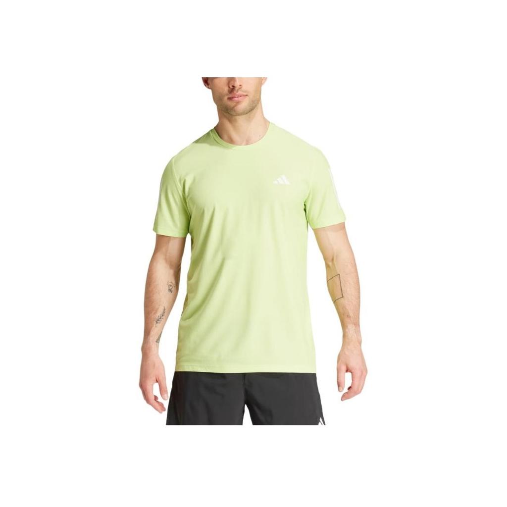 Adidas Own The Run Crew Neck Solid Color Casual Short Sleeve T-Shirt Men Tops Pulse-Lime IV5405