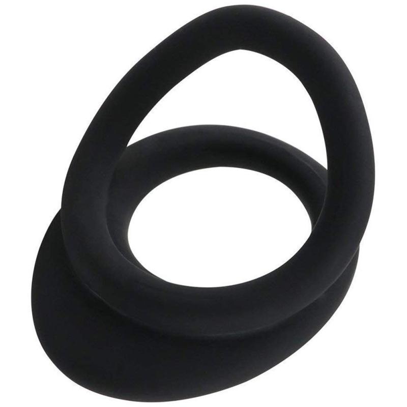 2-in-1 Silicone Cock Ring Harder Erection Penis Ring Ejaculation Delay Sex Toy for Men and Couples