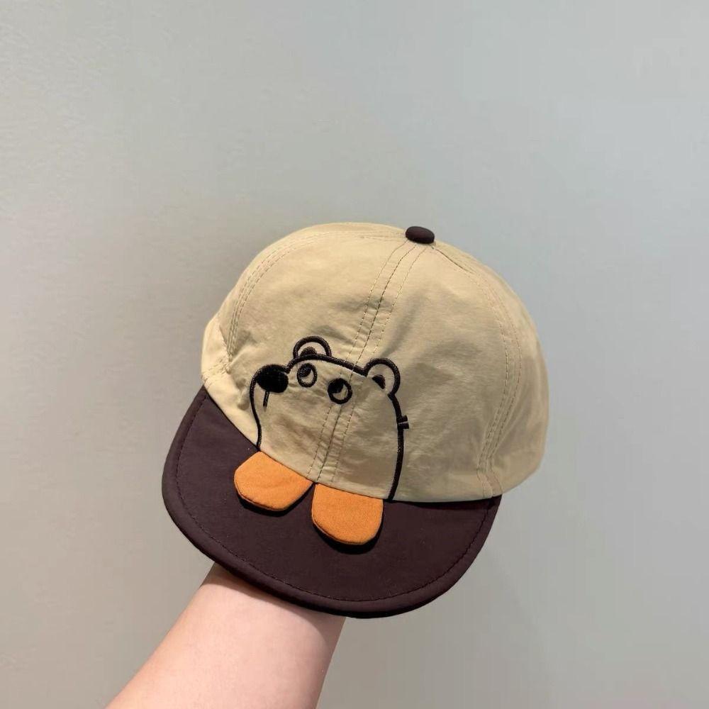 Casual Infant Sun Visor Hat Quick Dry Kids Peaked Caps Spring Cartoon Bear Baby Hat Boys/girls