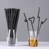 100pcs/pack Colorful Black Drinking Kunstst of Straws Bar Party Wedding Kitchen Pajitas Plastique Beverage Straws