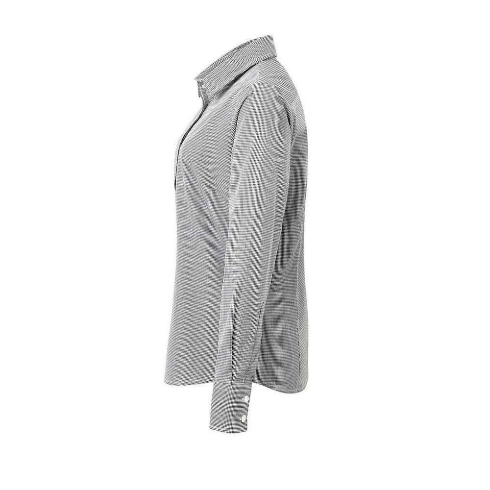 Premier Damen/Damen Micro Gingham Karo Baumwoll Langarmhemd