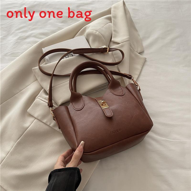 Womens Pu Water Bucket Bag With Lock Closure For Daily Use