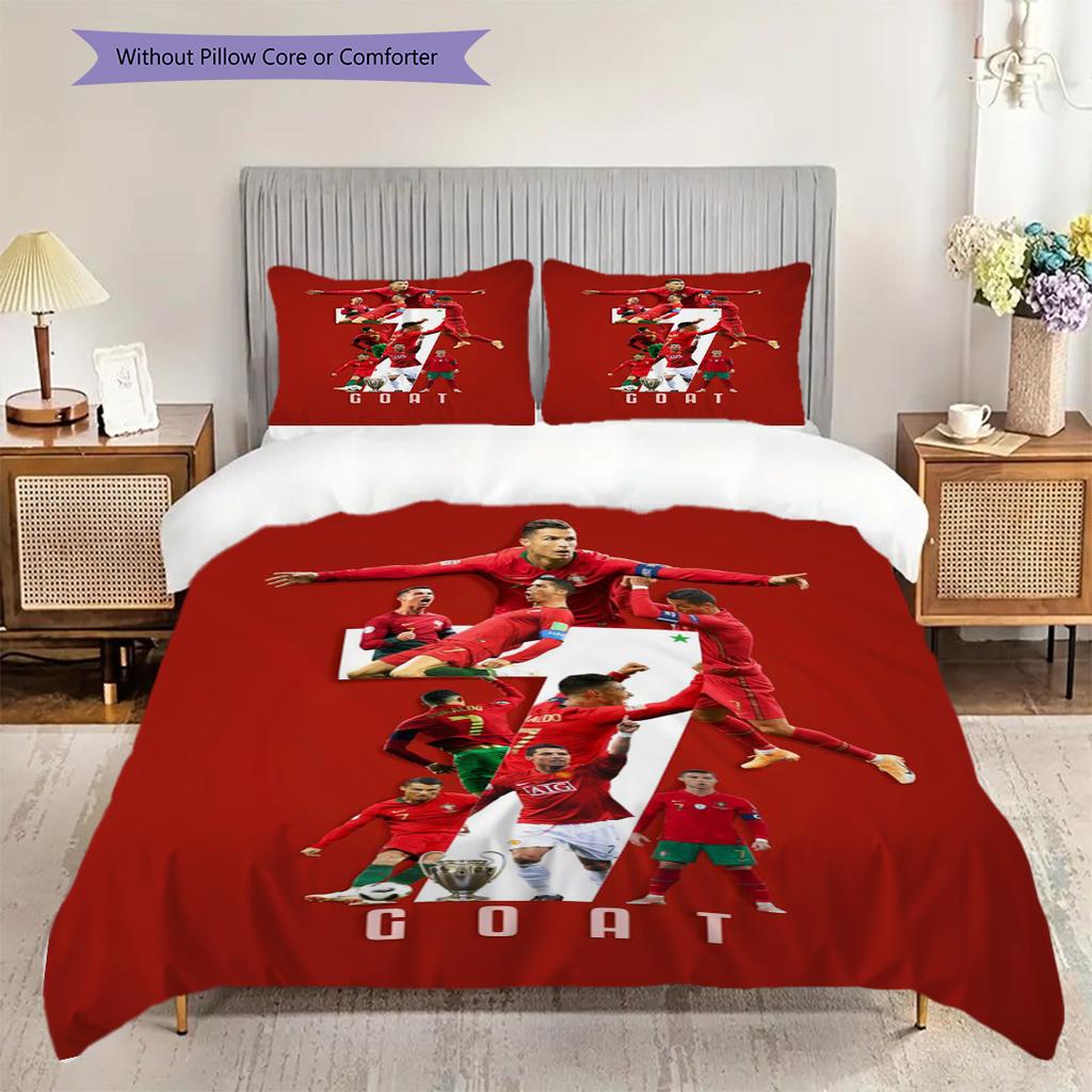 Ronaldo Legend Football Glory Threepiece Set Without Core 1 Duvet Cover 2 Pillowcase Without Core Bedding Set Soft And Comfortable