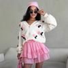 Summer High Waist Cotton Ruffle Hem Shorts Skirt, Solid Polka Dot Korean Style Casual Shorts for Women European American Fashion