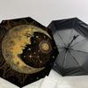 1PC Moon, Clock Pattern Small Travel Compact Windproof Umbrella, Automatic Folding Umbrella, Automatic Open/Close ,Gift-173