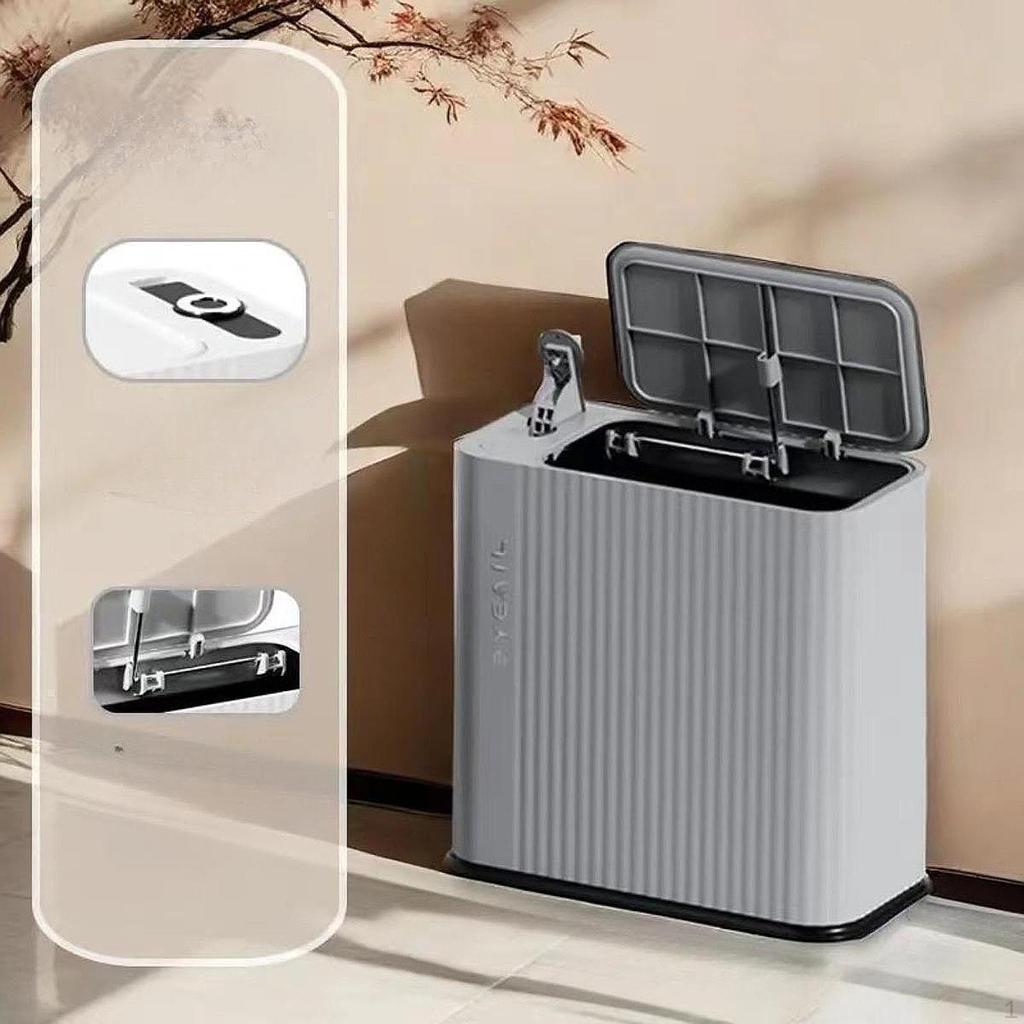 Slim Garbage Can Bathroom Bin with Lid Trash for Living Room