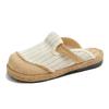 Johnature Sommerschuhe Damen-Hausschuhe, gestreift, Baumwolle, Hanf, außerhalb, flach, mit Freizeit, prägnante Damen-Hausschuhe