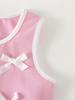 Two-piece set for girls, Korean style, elegant, three-dimensional bow ribbon, irregular design top and basic versatile comfortable shorts.