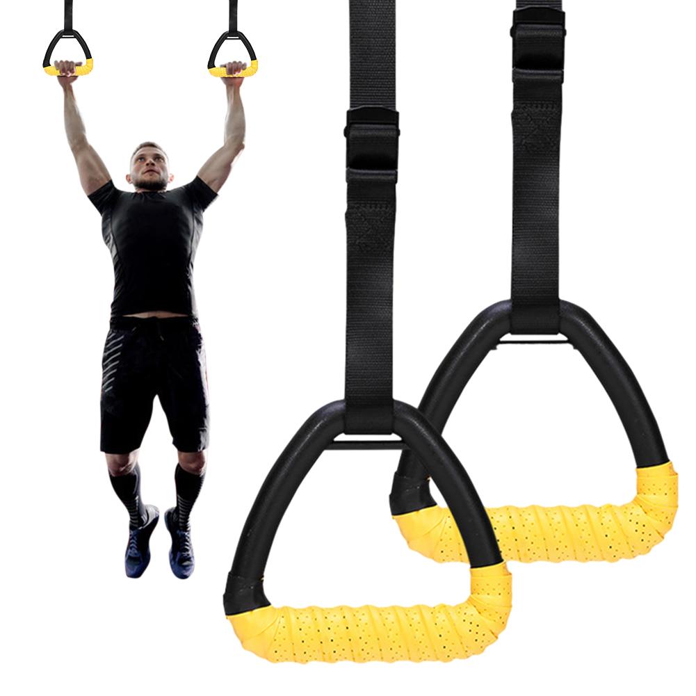Gymnastic Rings with Adjustable Straps Pull Up Exercise Rings Pull Up Handles for Chlidren Adult Home Workouts Strength Training