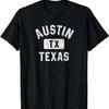 Austin TX Texas Gym Style Distressed White Print T-Shirt