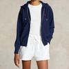 Polo Ralph Lauren FW23 Brand Logo Embroidered Hooded Cardigan Sweatshirt Women sweatshirt Navy-Blue 211841657-002