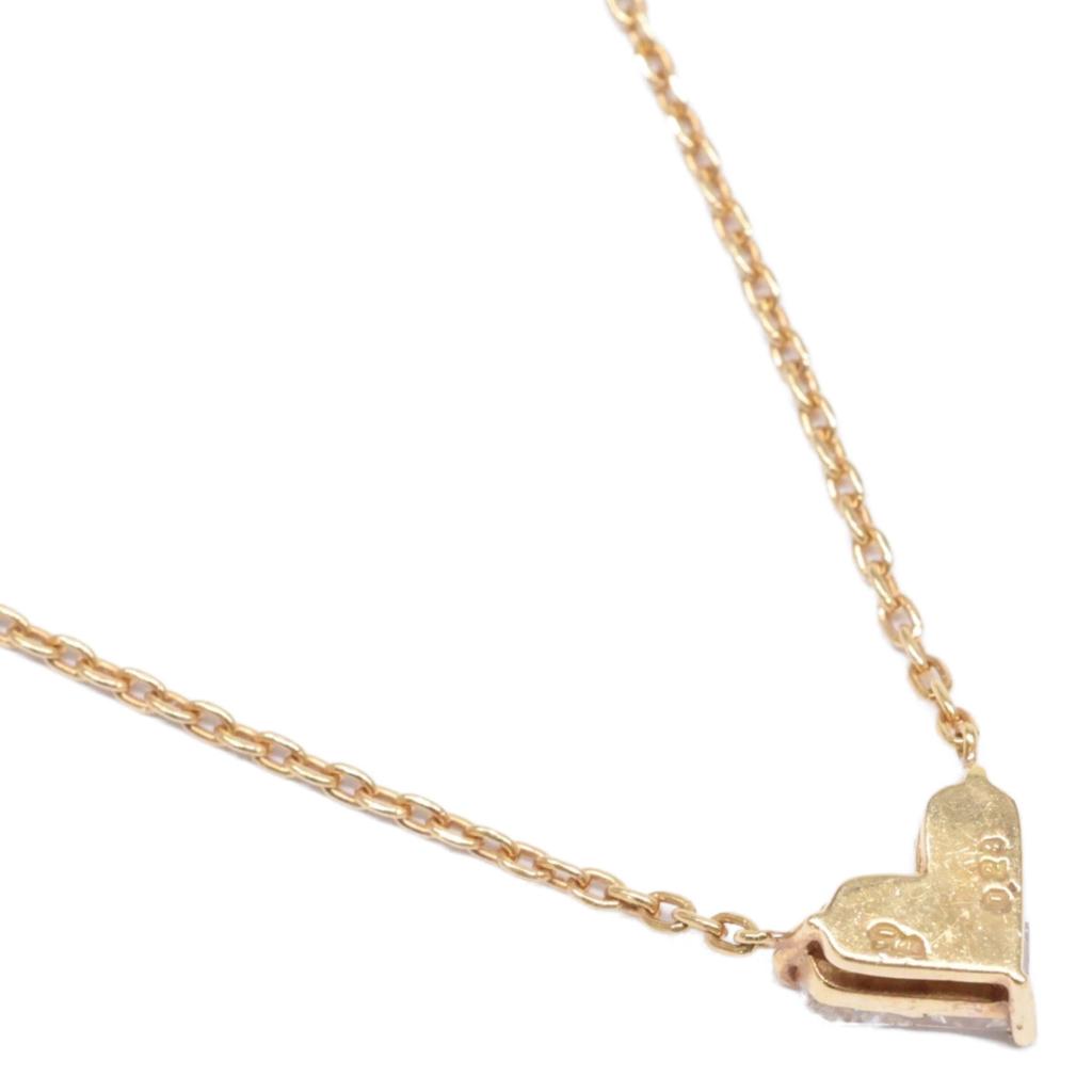 STAR JEWELRY K18 Mysterious Heart 0.28ct Diamond Necklace Yellow GoldUsed