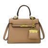 Simple Solid Color Women's Shoulder Bag, New Messenger Bag with Pendant, Women's High-end Handbag.