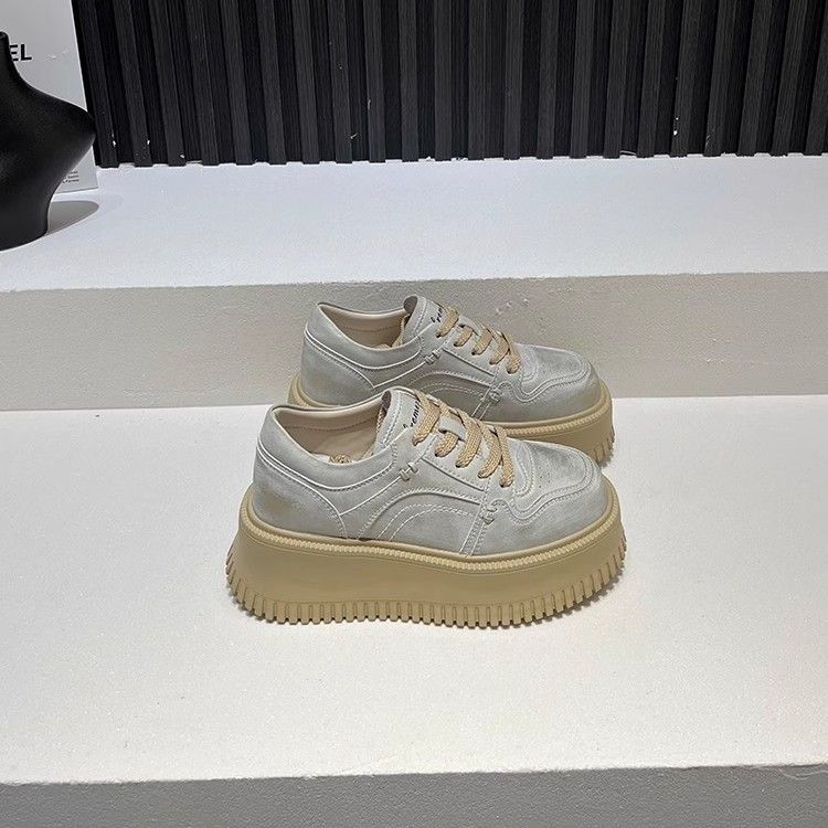 Thick-soled Heightening Little White Shoes Women's Autumn New Muffin Sole Campus Sports and Leisure Board Shoes Tide