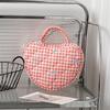 Fashionable Florals Print Heart Cosmetic Case Quilted Construction Spacious Toiletry Bag for Women Girls Travel