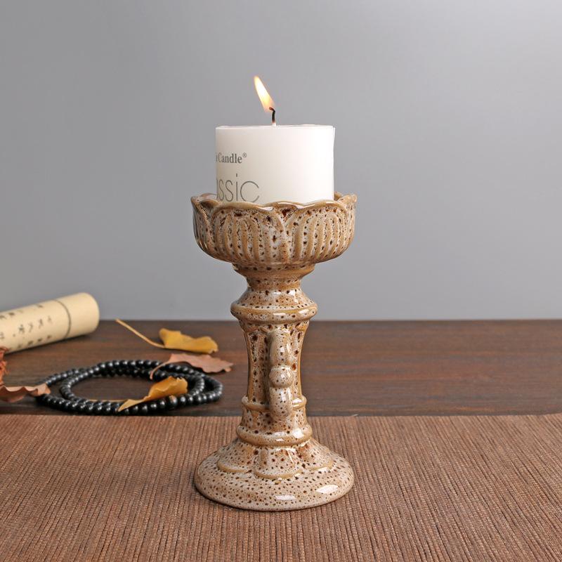 Ancient Rome Ceramics Candle Holder Candle Tray Home Decorations Stemmed Candlestick Atmosphere Decoration Home Decor