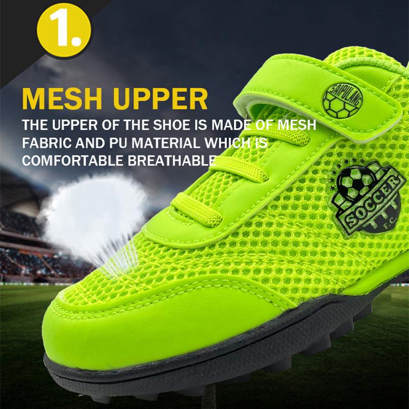 Boy Girl Tf Children's Football Shoes Hook Loop Football Boots No Spikes Lacrosse Beginner Cricket Shoes Baseball Shoes