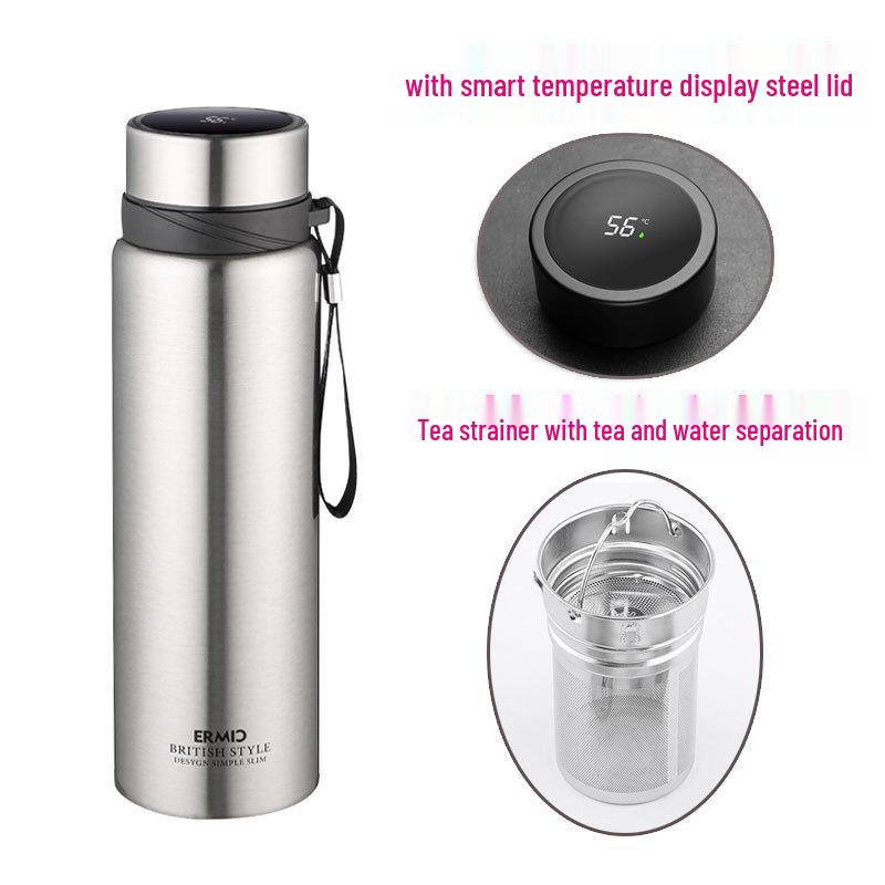 Large Capacity Stainless Steel Insulated Travel Kettle with Lanyard - Customizable Sports Water Bottle
