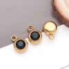 Twelve Color Birthstone Round Titanium Steel Pendant for DIY Jewelry