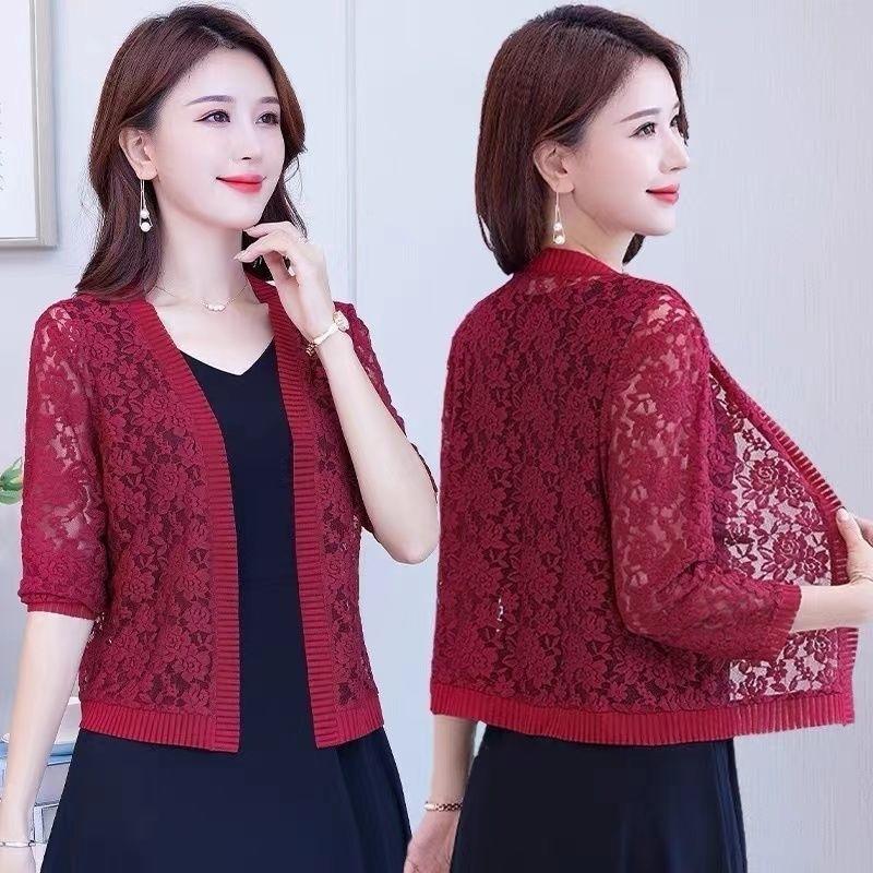 Lace Shawl Summer Short Jacket Cardigan Women's Thin Knitted Top