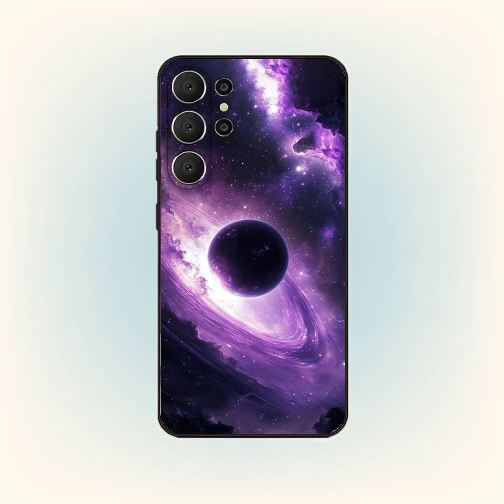 Space Galaxy Universe Phone Case For Samsung S26,S25,24,23,22,30,21,10,9,Ultra,Plus,Lite,Black Soft Case