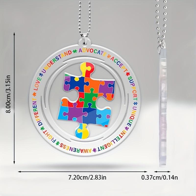 1 szt. Akrylowy zawieszka-puzzle świadomości autyzmu Wielofunkcyjny 2D brelok Ozdoba do wnętrza samochodu Dekoracja ozdobna torby
