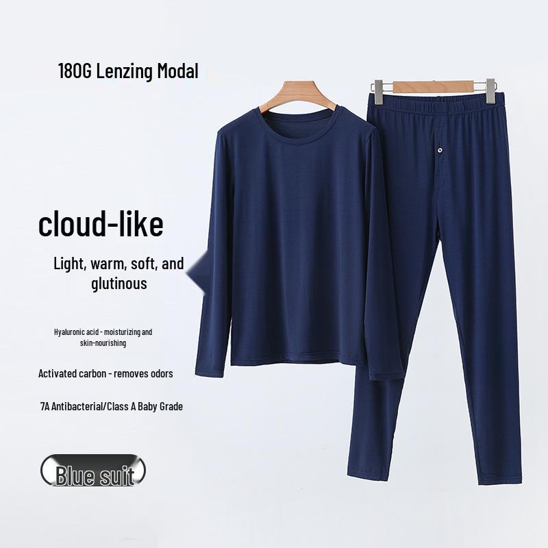 Lenzing Modal Men's Autumn Base Layer Set - Slim Fit Long Sleeve & Pants