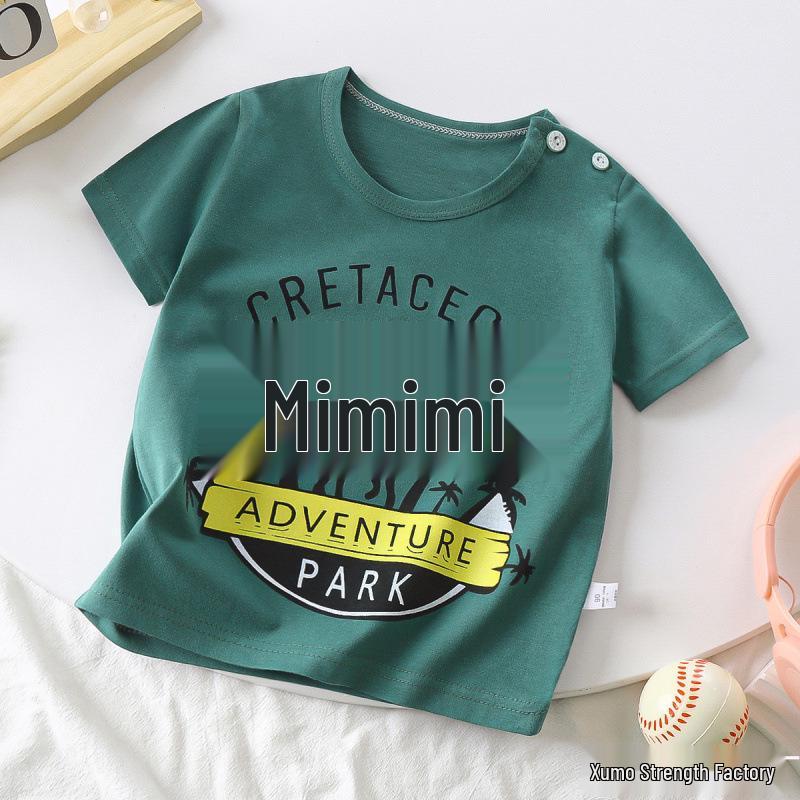 Kids' Cartoon Short Sleeve T-Shirt: Korean Style for Boys and Girls