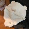 Sweet Neck Collar Beanies Cap Bow Pullover Cap Fashion Bear Ear Knitted Hat  Autumn