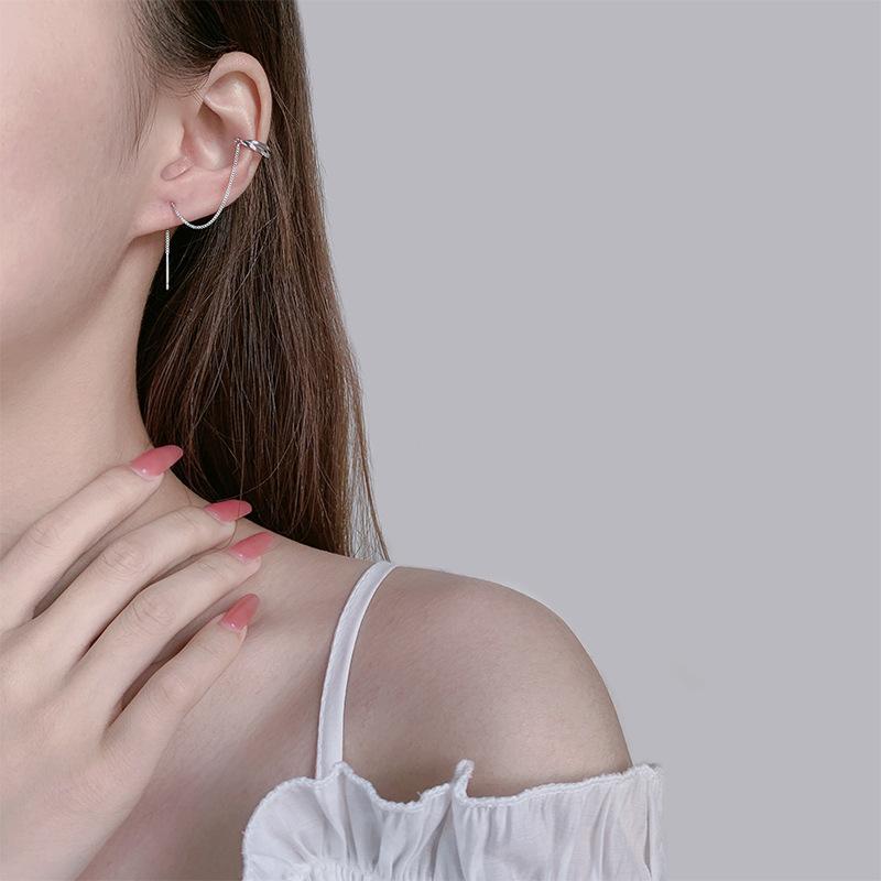 S925 Silver Tassel Earrings For Women Elegant Minimalist Long Threader Earrings Chic Dangle Drop Jewelry