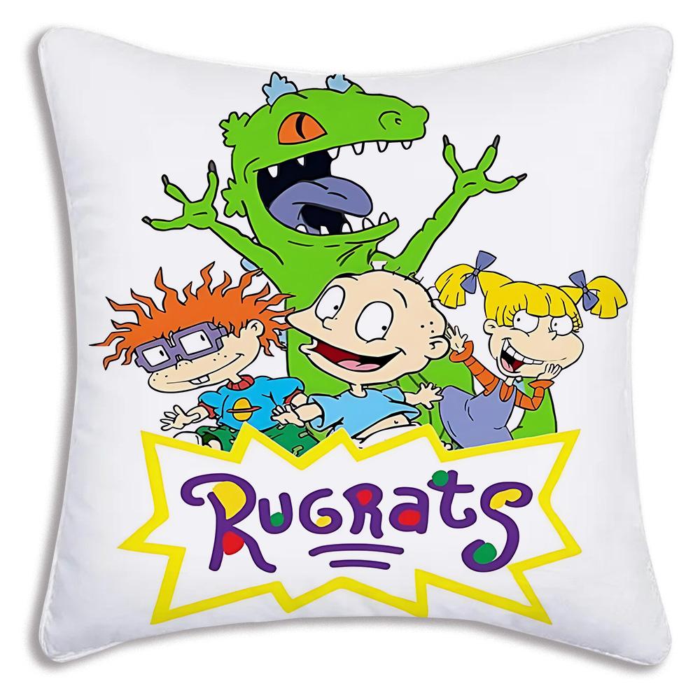 Anime Funny R-Rugrats Pillow Covers Cartoon Sofa Decorative Home Double-Sided Printing Short Plush Cute Cushion Cover