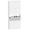 VidaXL Armoire à chaussure Blanc brillant 59x17x150 cm Bois ingénierie 342522