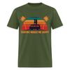 Surfing Makes Me Happy Shirt Sunset Ocean Beach Surfing Is Life T-Shirt S-6XL