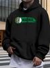 Algeriet Flag Print Hættetrøje - Rød Fleece Pullover med Grønt & Hvidt Stjernedesign