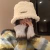 Autumn and Winter Korean Style All Match Face Showing Small Warm Bucket Hat Japanese Style Large Head Circumference White Hat