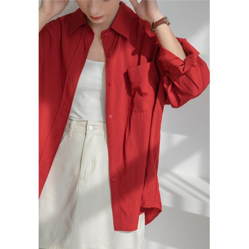 Dámská košile s dlouhým rukávem Podzimní oblečení Nový temperament Košile s polokošilí Všestranný top pro dojíždění