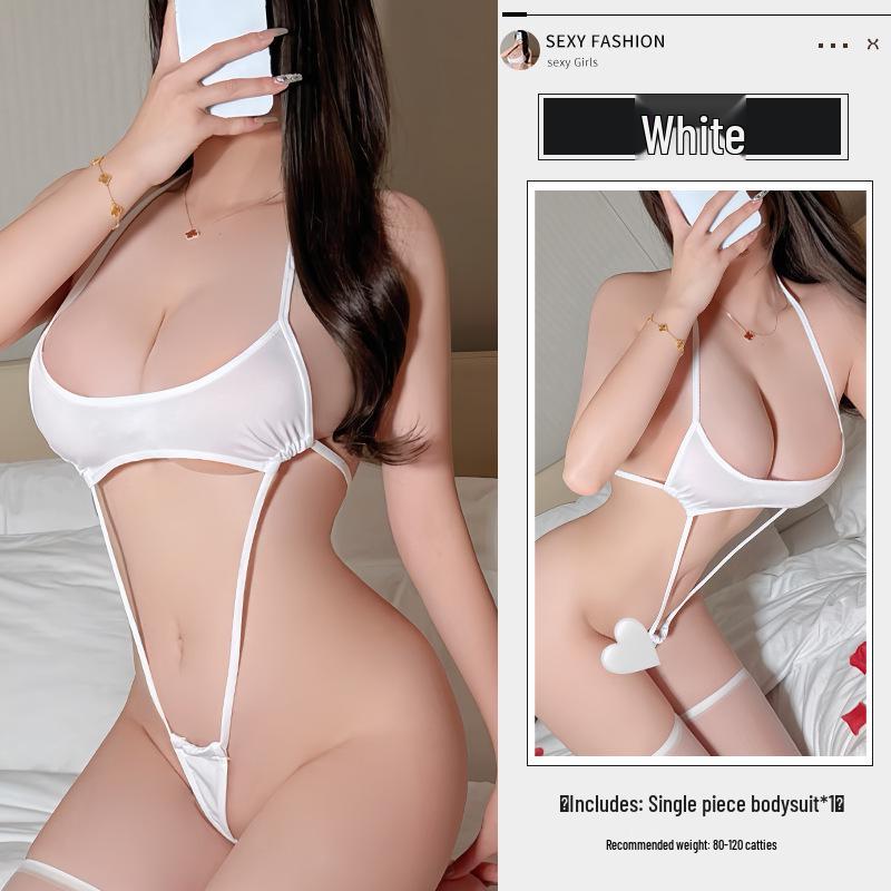 Seductive Cow-Themed Anime Lingerie Bodysuit - Playful and Cute Bedtime Attire