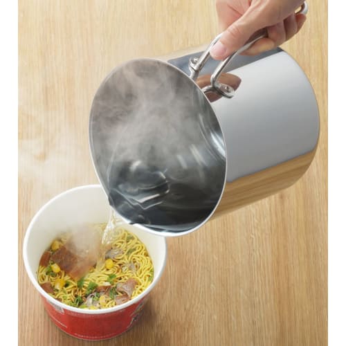 Yoshikawa SJ3355 Deep Saucepan, 16cm, 3.2L, 3200ml, Stainless Steel with Glass Lid, Induction and Direct Heat Compatible, Simple Design