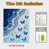 Crystal Pearl Painting 5D DIY Frame Decoration Painting Blue Coast Home Wall Decoration Transparent Pearl Gemstone Painting Picture Art Crafts
