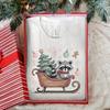 Raccoon Christmas T-Shirt Cute, Holiday Gift Winter Sled Tree, Gingerbread Candy Cane Book, Reader Outfit Soft Unisex Tee, Cozy Comfy Pajama