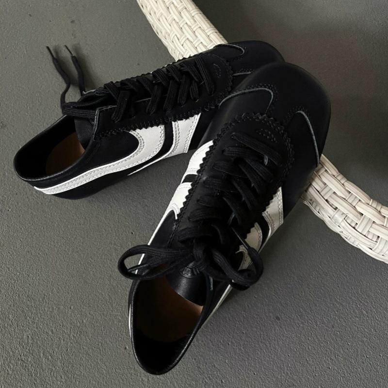 

Sheepskin new autumn and winter ballet style silver inner height increase moral training shoes women s casual sports shoes lace-up flat baseplate shoe 40