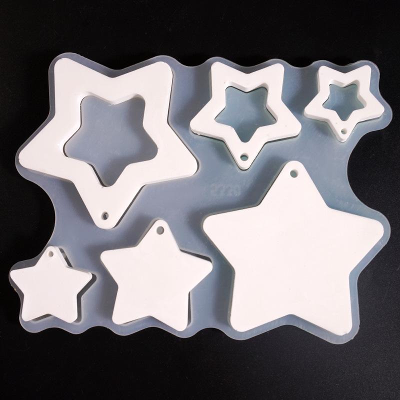 Christmas Decor Mold Diy Christmas Tree Ornament Star Pendant Mold Christmas-Themed Star Ornament Mold For Holiday Decoration