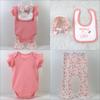 4-Piece Baby Girl Set: Headband, Bodysuit, Socks, Pants (0-3M)