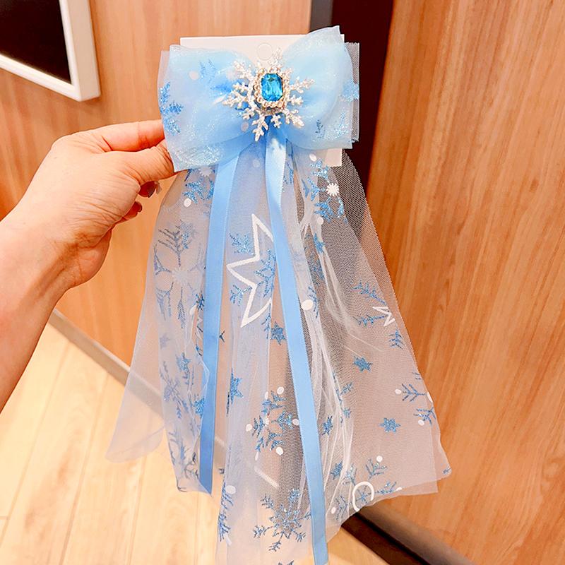 

1Pc Glitter Hairgrips Photography Props Long Yarn Pearl Girls Hair Clips Children s Party Gifts Princess Star Sequins Bows королевский синий