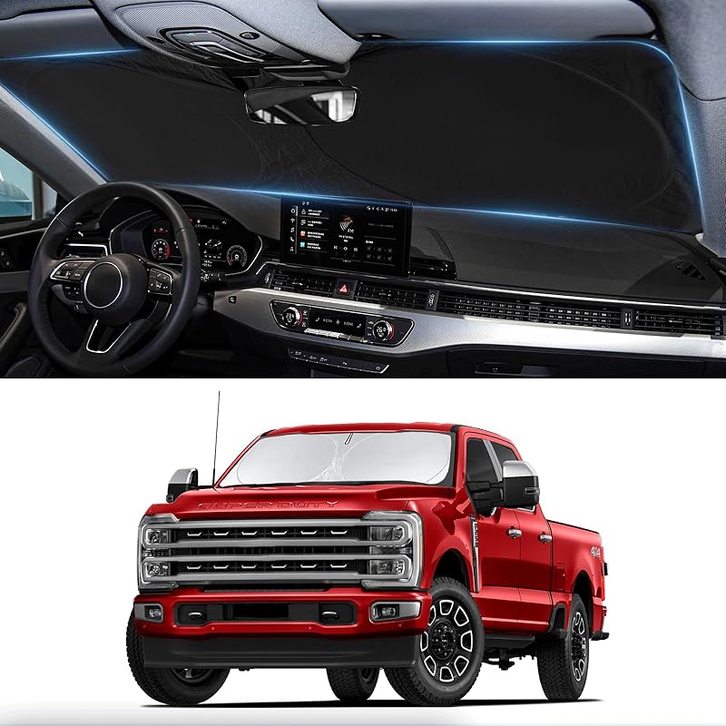 Sunshade For Ram Sun Shade Fit 2010-2025 2026 Dodge RAM 2500 3500 Truck Accessories Windshield Cover For Ram 2500/3500/4500/5500 Sun Visor Fits 2Dr