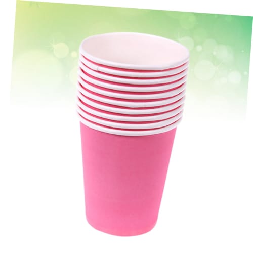 OHPHCALL 100pcs Disposable Drink Cups, Party Cups, Plastic Cups, DIY Paper Cups, Colored Paper Cups, Disposable Paper Cups, Blank Mugs, Disposable Cup