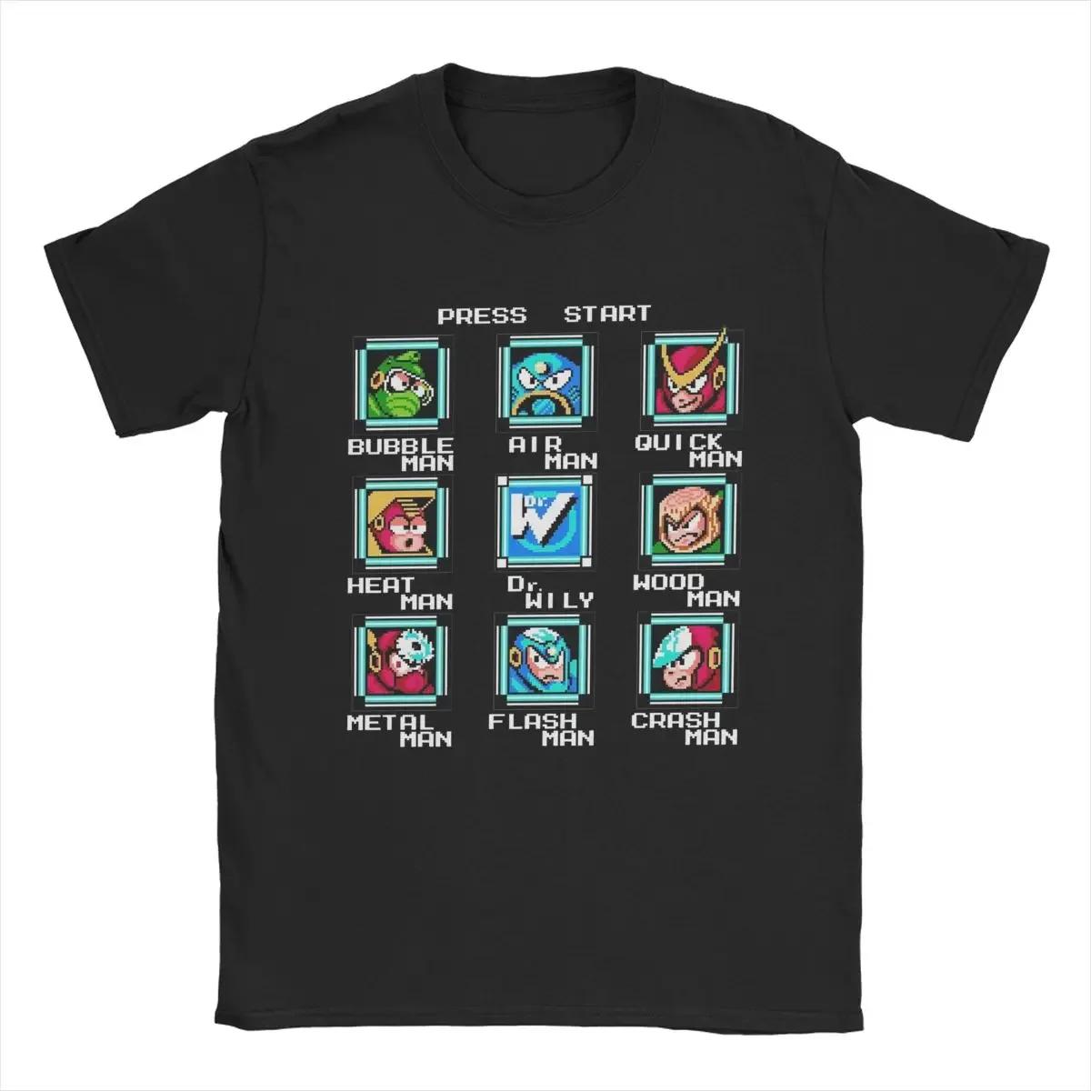Megaman Player Stage Select T Shirts for Men 100% Cotton ... S