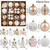 42PCS 6CM Christmas Ball Champagne Xmas Tree Hanging Pendant Ornaments 2025 Christmas Home Decoration 2026 New Year Party Gifts